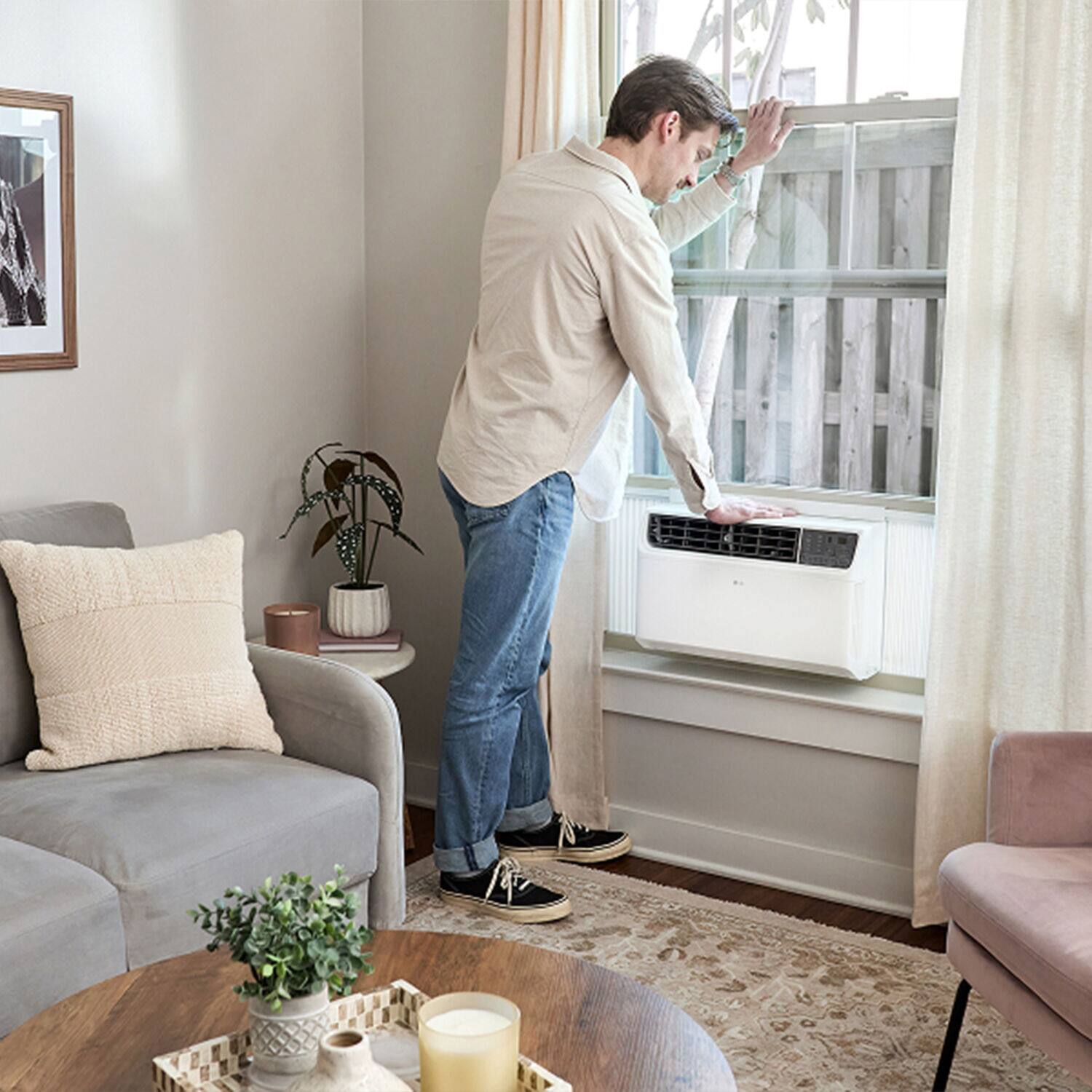 Alt View 25. LG - 450 Sq. Ft. 10,000 BTU Smart Inverter Window Air Conditioner - White.