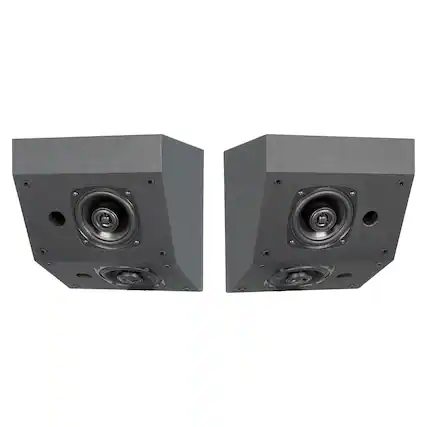 Front. BIC America - RtR Elite S3070 4.5" 100W Dual-Angle On-Wall Surround Speakers, Dolby Atmos, Horizontal & Vertical Mounting, 8 Ohm - Matte Black.