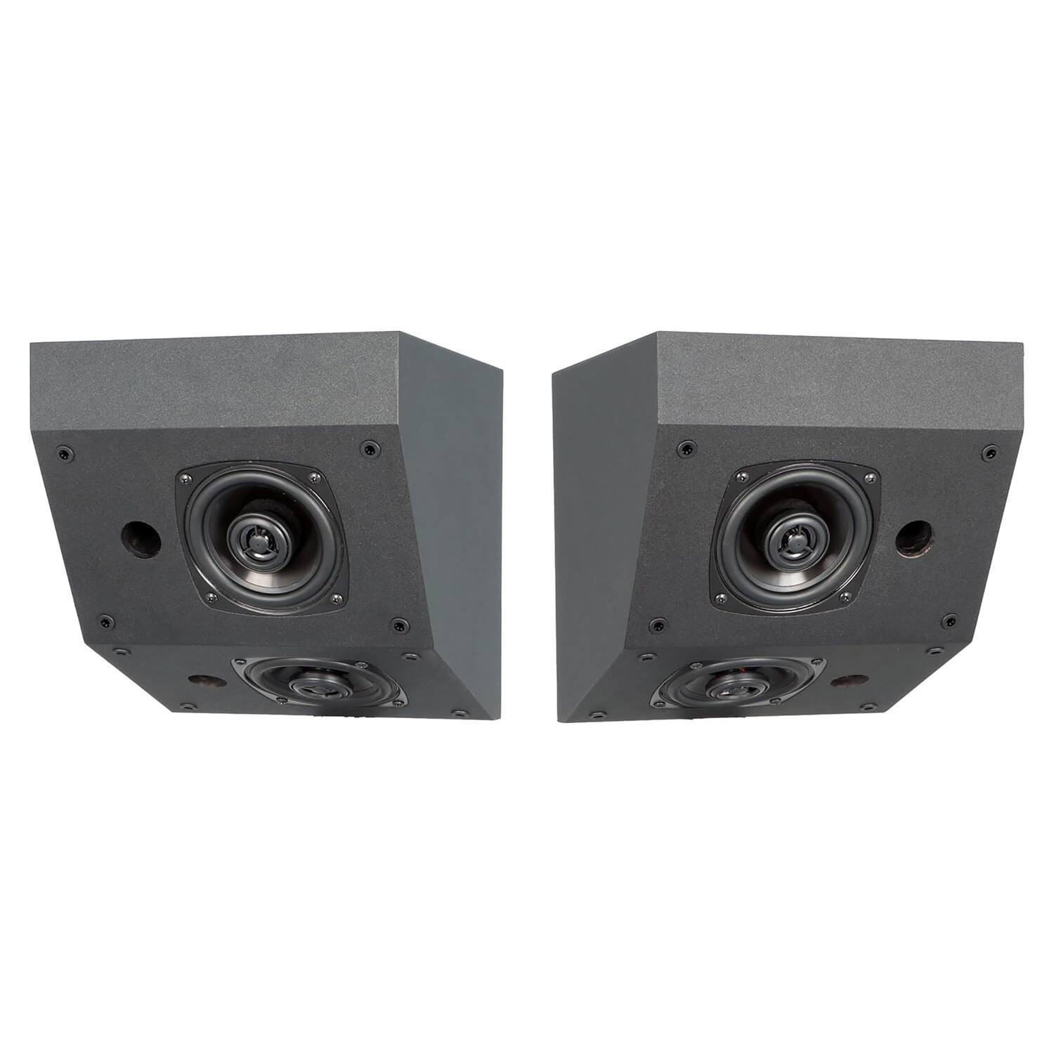Front. BIC America - RtR Elite S3070 4.5" 100W Dual-Angle On-Wall Surround Speakers, Dolby Atmos, Horizontal & Vertical Mounting, 8 Ohm - Matte Black.