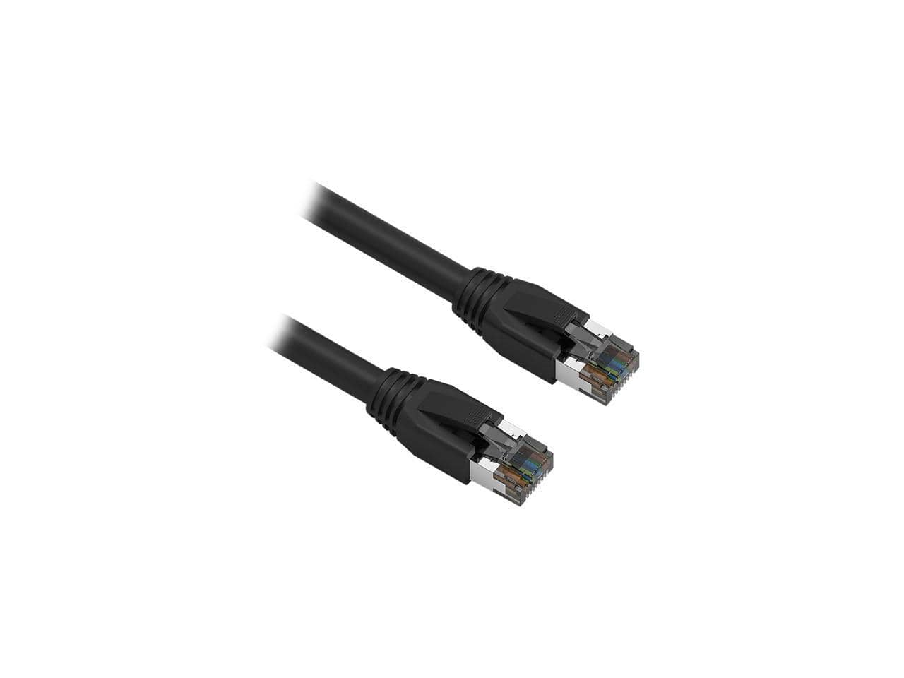 Nippon Labs - Cat8 RJ45 0.5FT 40Gbps 2000MHz S/FTP Ethernet Cable (Black)