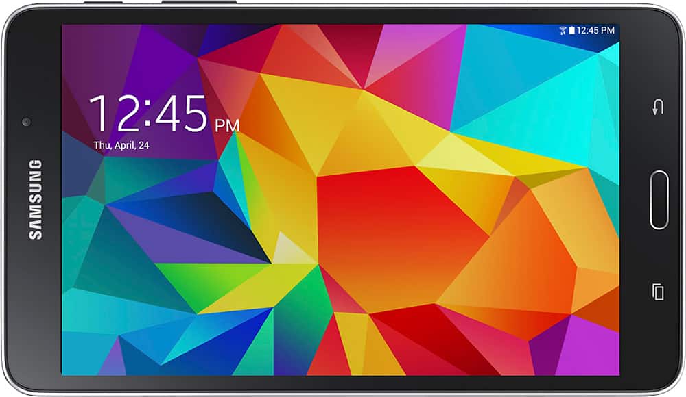 Front. Samsung - Galaxy Tab 4 - 7" - 8GB - Black.