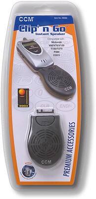 Front Standard. CCM - Clip-On Speaker for Motorola Cell Phones - Black.
