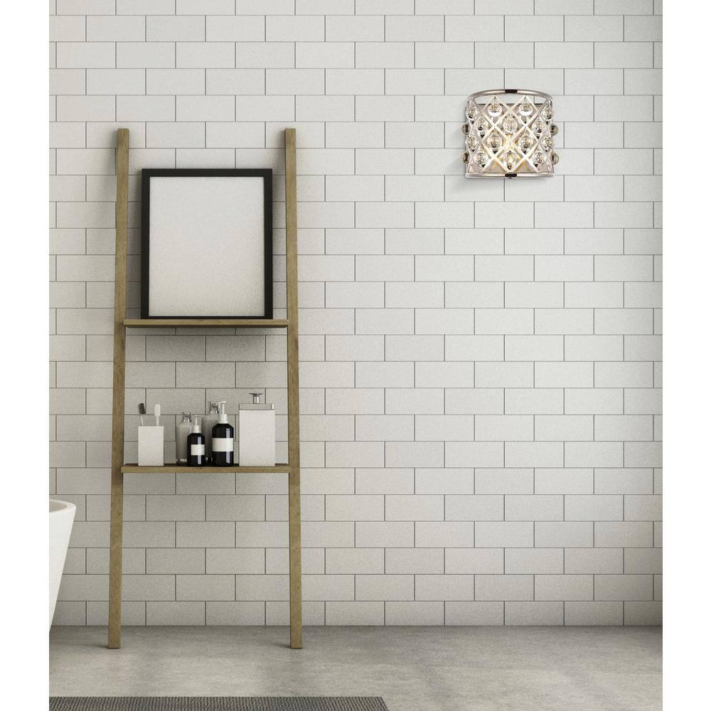Angle. Urban Classic - Madison 1 light polished Nickel Wall Sconce Clear Royal Cut Crystal - Polished Nickel.