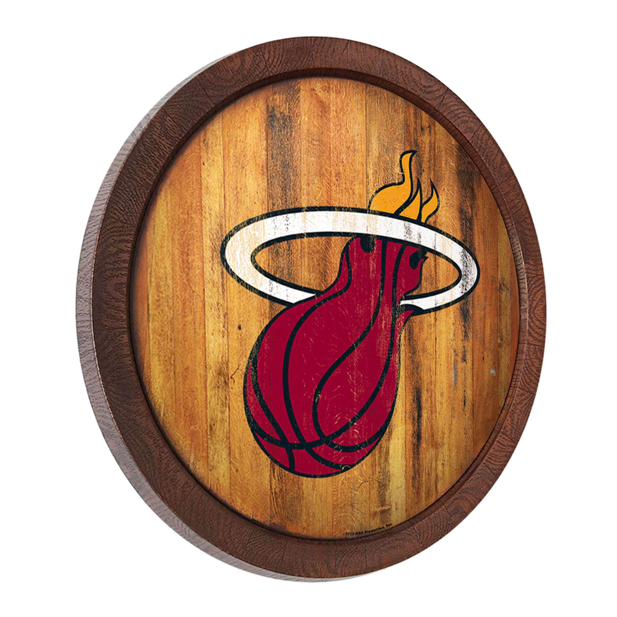 Alt View 1. The Fan-Brand - Miami Heat 20.25'' Faux Barrel Top Sign - Multicolor.