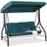 Front. Best Choice Products - Best Choice Products 3-Seat Outdoor Converting Canopy Swing Glider Patio Hammock w/ Removable Cushions - Peacock - Peacock.