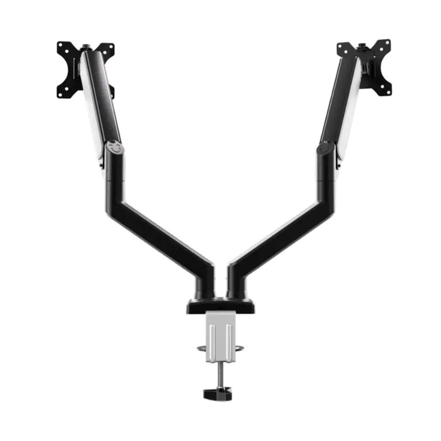 Left. HUANUO - Dual Monitor Desk Mount with Gas Spring Arms - Black.