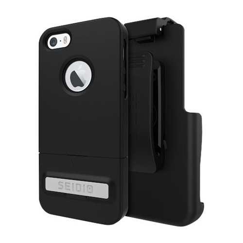 surface combo case for apple iphone 5, 5s and se - black