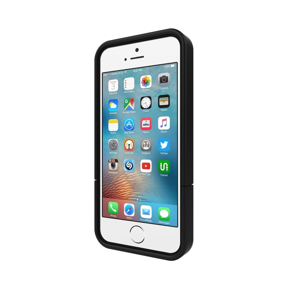 surface combo case for apple iphone 5, 5s and se - black