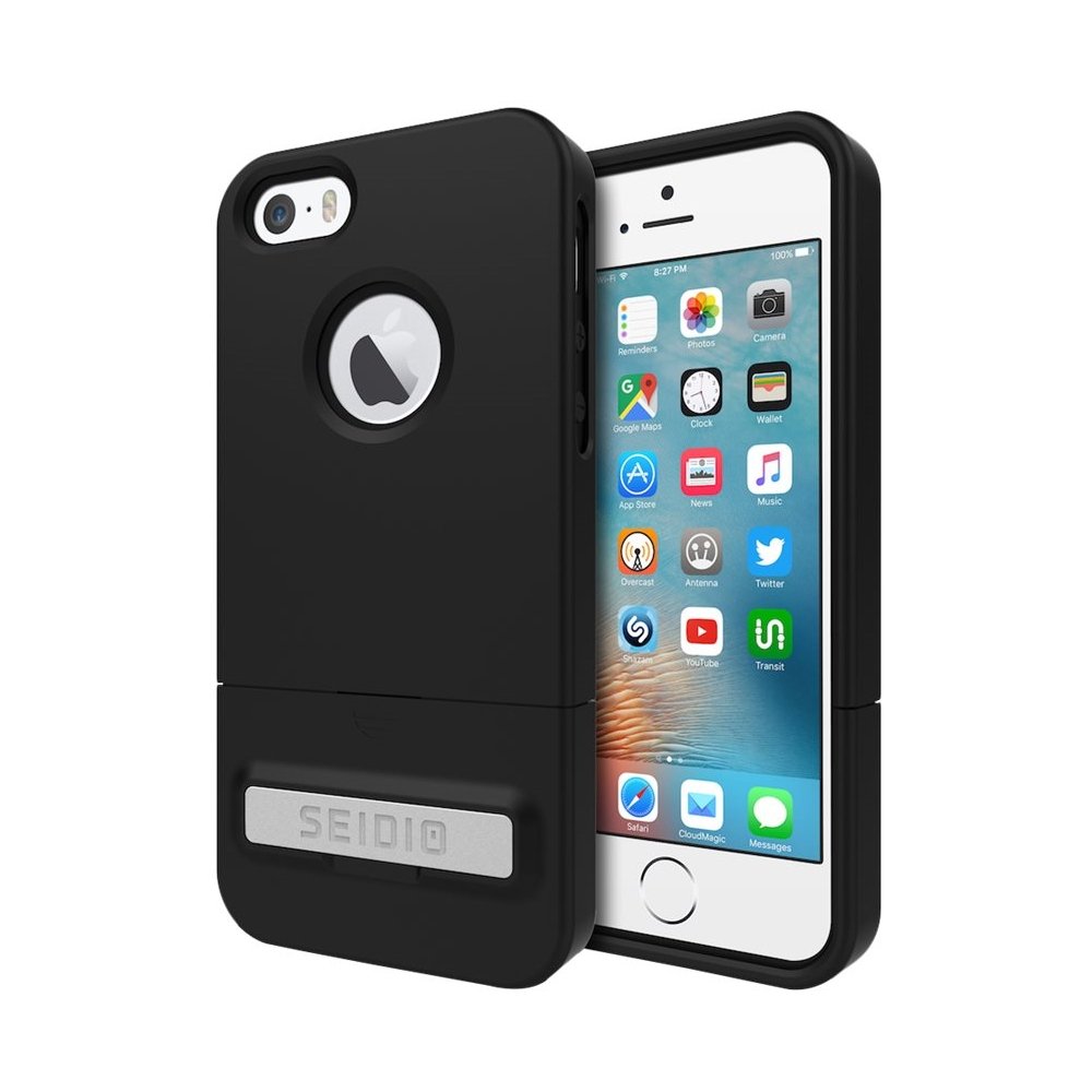 surface combo case for apple iphone 5, 5s and se - black