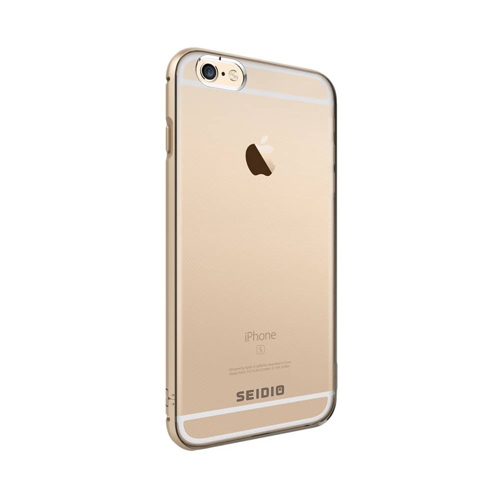 Seidio - TETRA Case for Apple® iPhone® 6 Plus and 6s Plus - Clear/Gold - Larger Front
