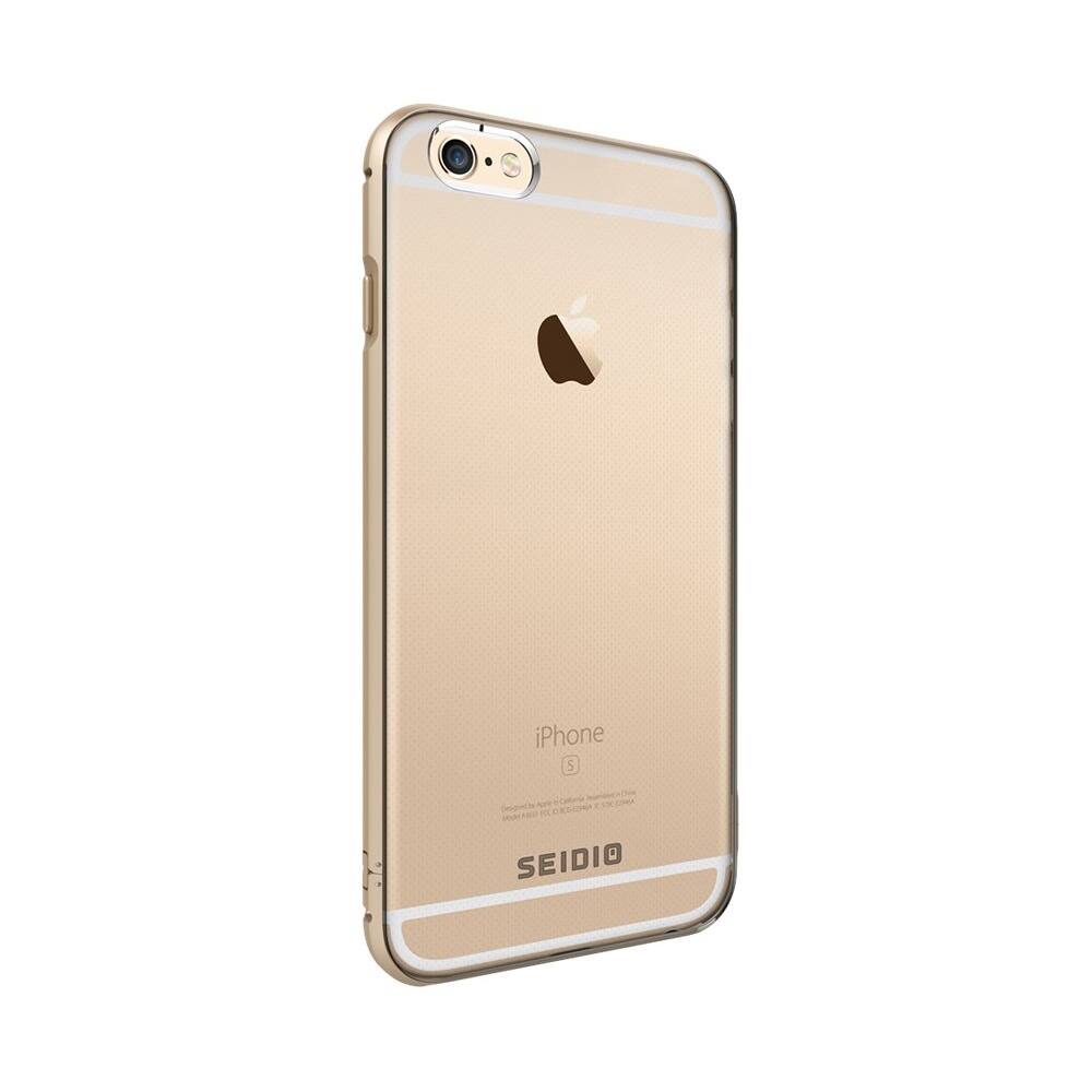 Front. Seidio - TETRA Case for Apple® iPhone® 6 Plus and 6s Plus - Clear/Gold.
