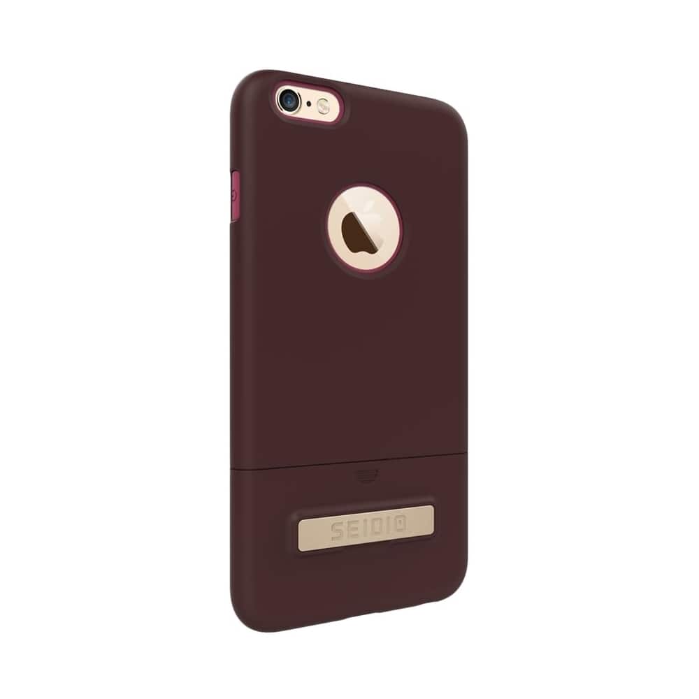 Seidio - SURFACE Case for Apple® iPhone® 6 Plus and 6s Plus - Brown/Dark Pink - Angle