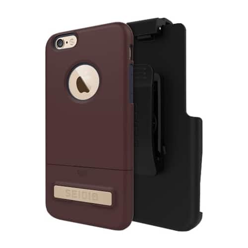 Seidio - SURFACE Combo Case for Apple® iPhone® 6 and 6s - Midnight Blue/Chocolate Brown - Larger Front