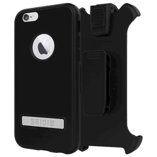 Seidio - CAPSA Combo Case for Apple® iPhone® 6 and 6s - Black - Larger Front
