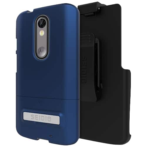 Front. Seidio - SURFACE Combo Case for Motorola Droid Turbo 2 - Royal Blue.