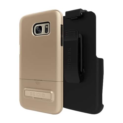Front. Seidio - SURFACE Combo Case for Samsung Galaxy S7 edge - Black/Gold.