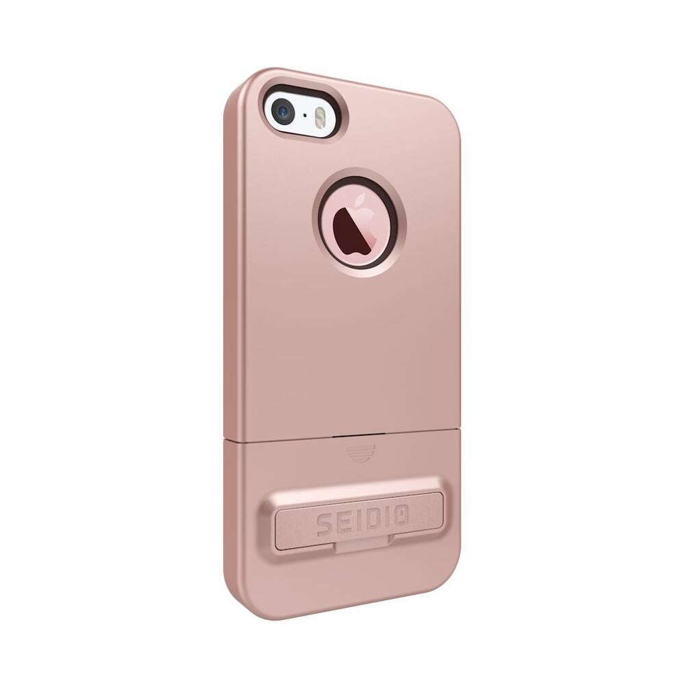 Seidio - SURFACE Case for Apple® iPhone® SE - Brown/Rose Gold - Angle