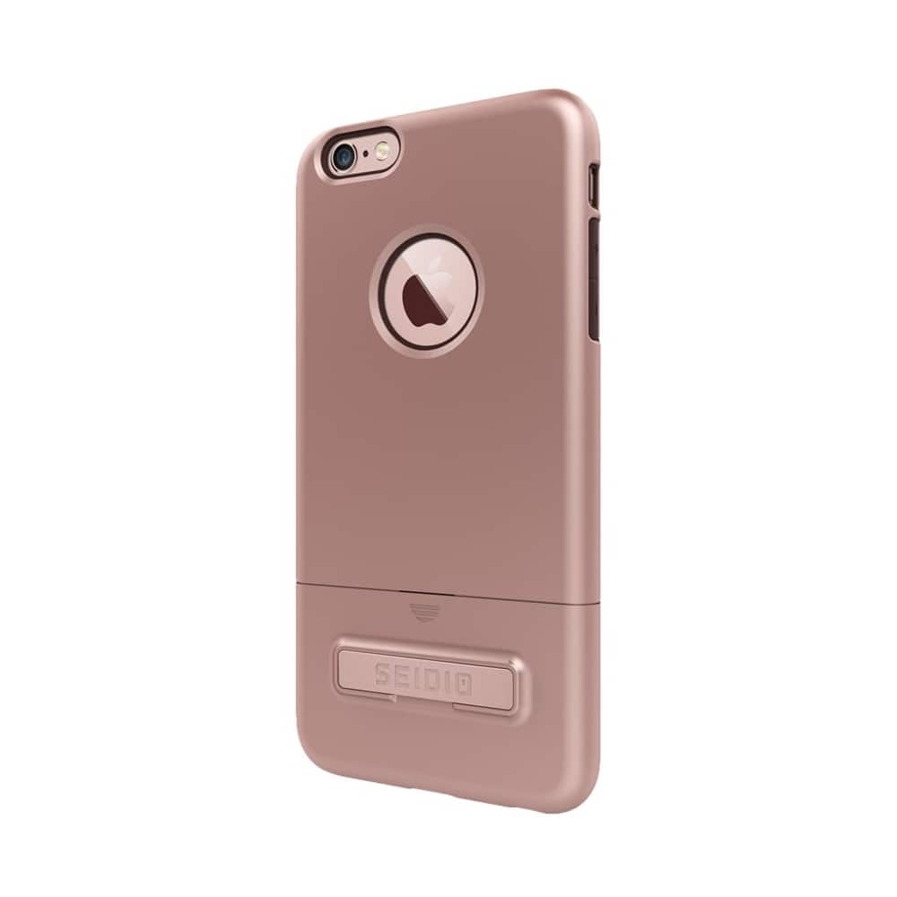 Seidio - SURFACE Case for Apple® iPhone® 6 Plus and 6s Plus - Chocolate Brown/Rose Gold - Larger Front
