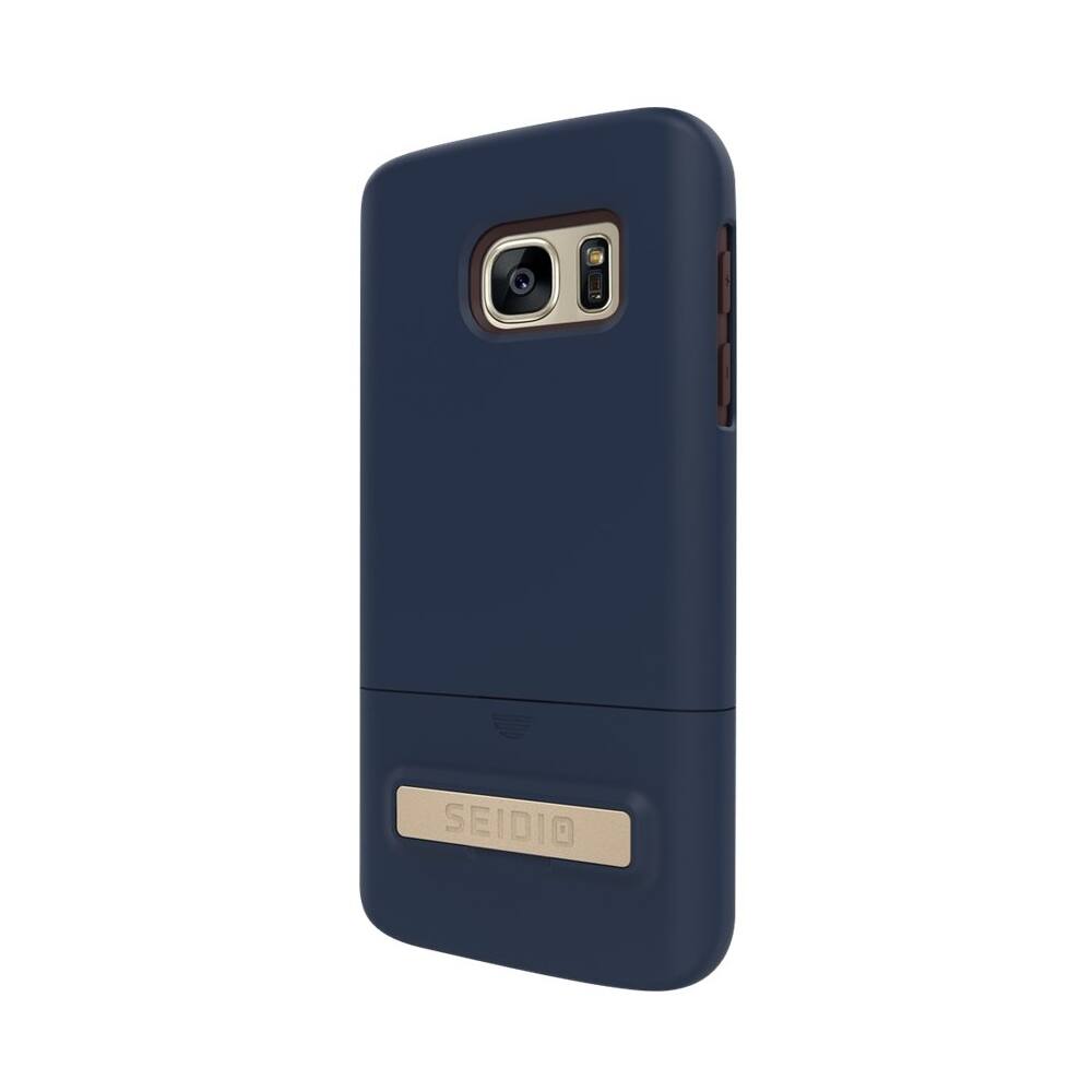 Front. Seidio - SURFACE Case for Samsung Galaxy S7 - Midnight Blue/Chocolate Brown.