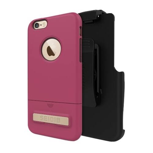 Seidio - SURFACE Combo Case for Apple® iPhone® 6 and 6s - Chocolate Brown/Dark Pink - Larger Front