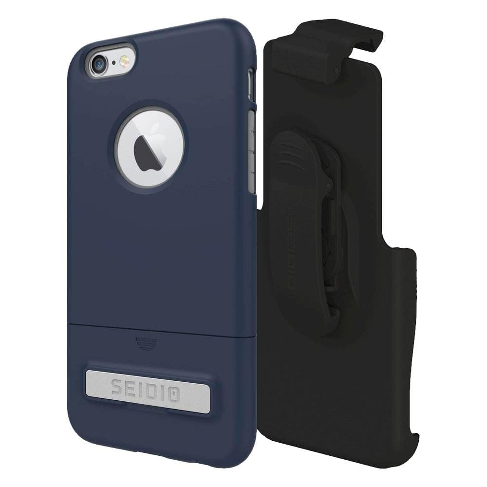 Seidio - SURFACE Combo Case for Apple iPhone 6 Plus/6s Plus - Midnight Blue/Gray - Larger Front
