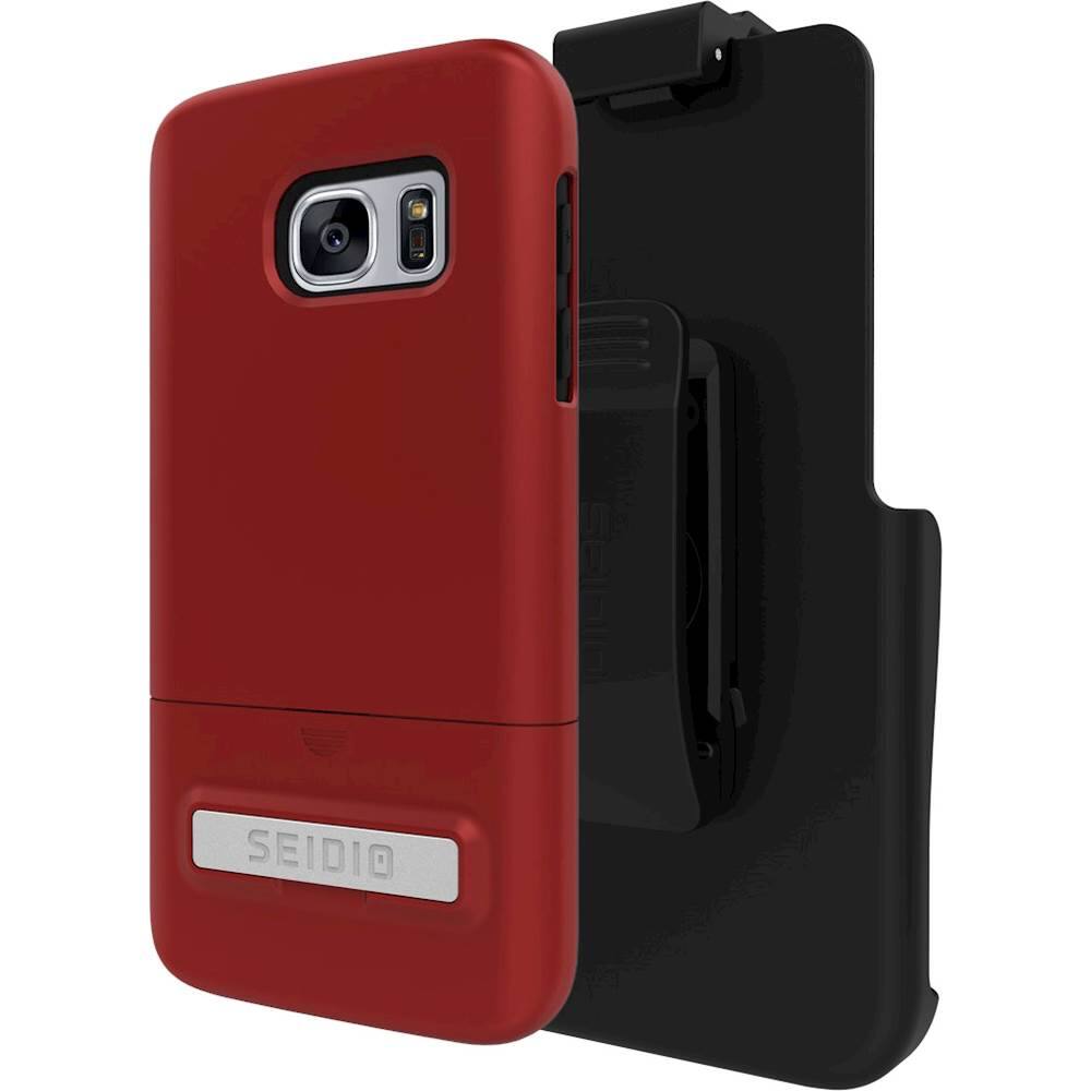 Front. Seidio - SURFACE Combo Case for Samsung Galaxy S7 - Dark Red/Black.