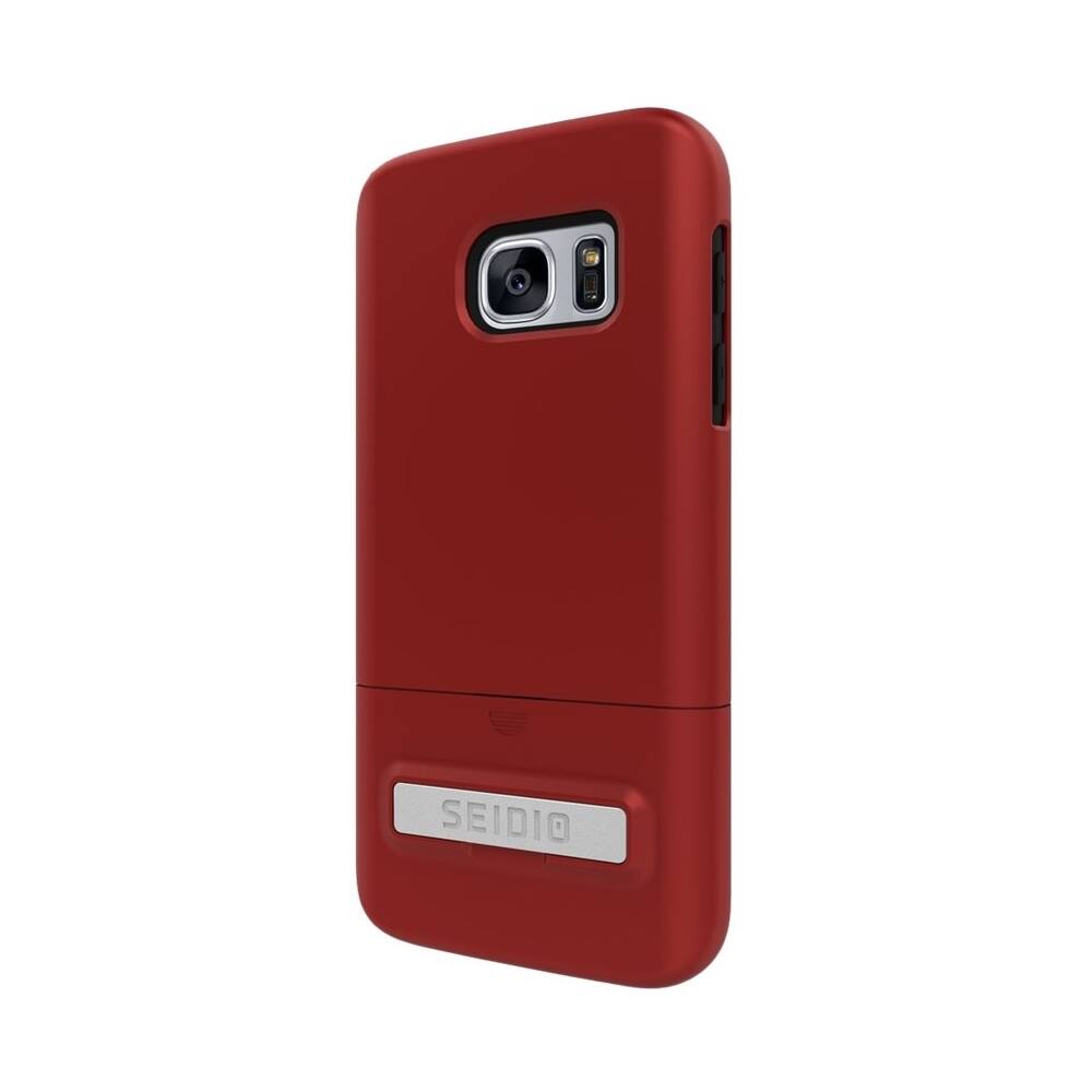 Front. Seidio - SURFACE Case for Samsung Galaxy S7 - Black/Dark Red.