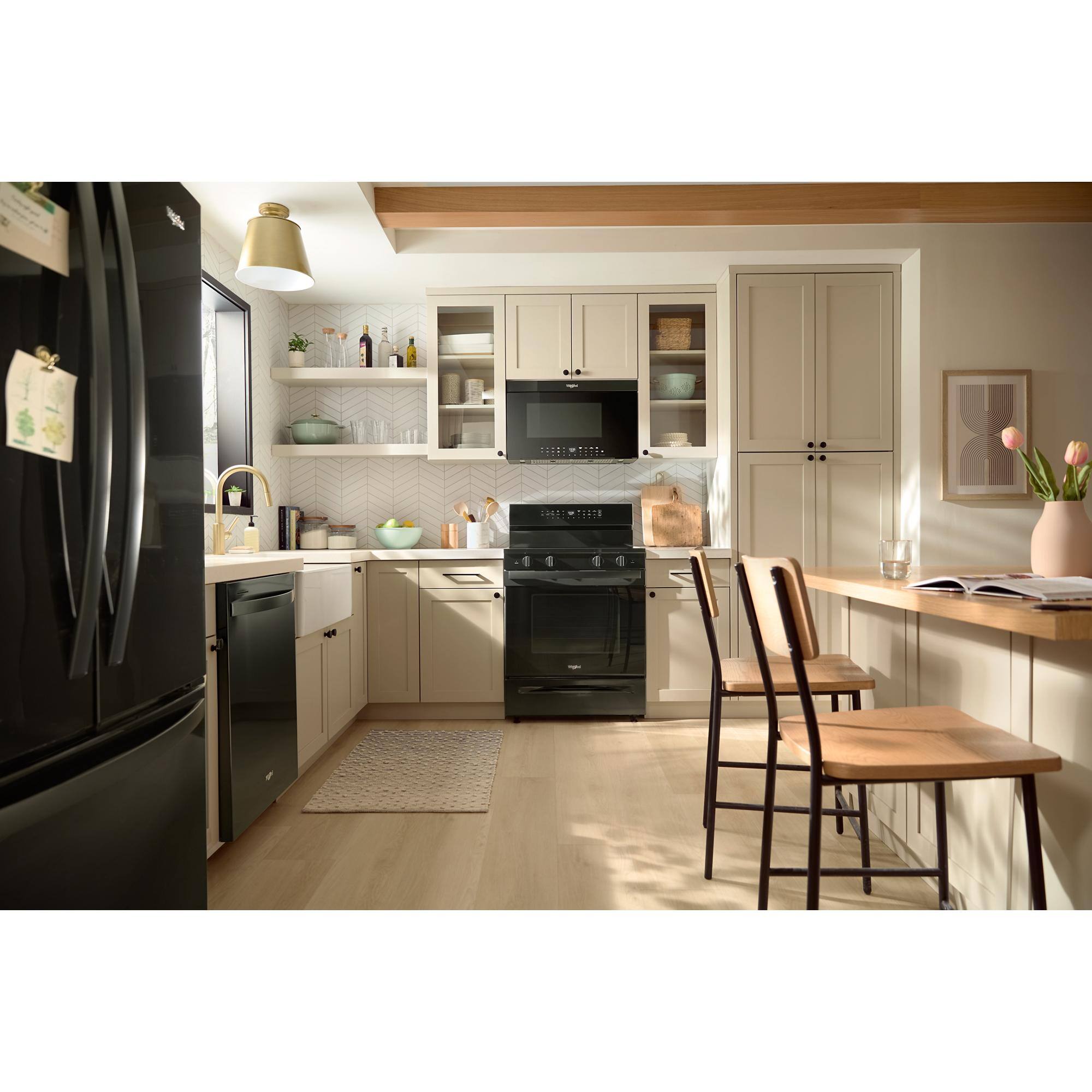 Alt View 10. Whirlpool - 5.3 Cu. Ft. Freestanding Electric Range with Air Cooking Technology - Black.