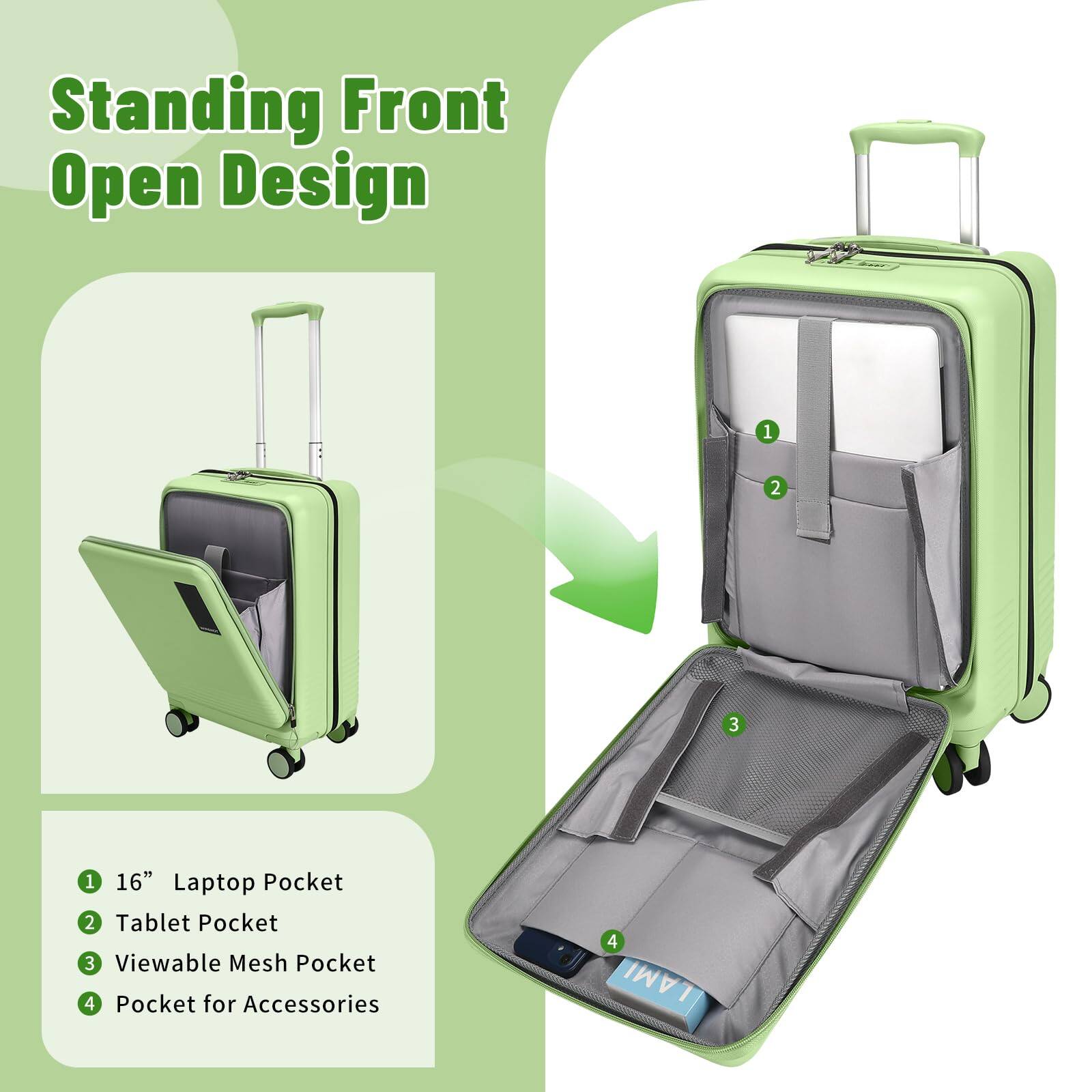 Standing Front Open Design

1. 16" Laptop Pocket
2. Tablet Pocket
3. Viewable Mesh Pocket
4. Pocket for Accessories