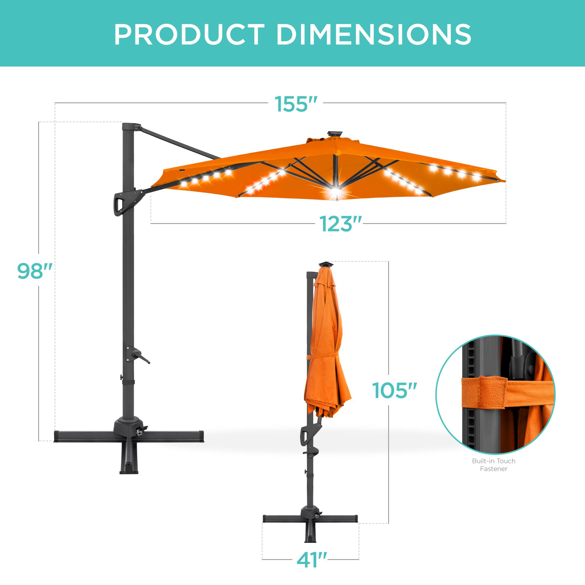PRODUCT DIMENSIONS

- 155"
- 123"
- 98"
- 105"
- 41"

Built-in Touch Fastener