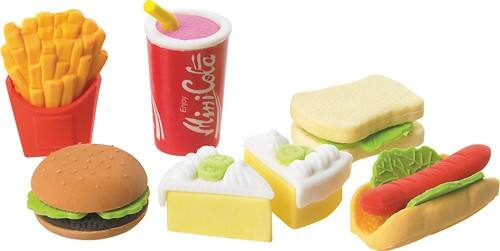 Front Standard. Schoolio - Fun Food-Shape Erasers (6-Pack).