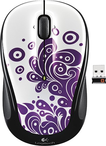  Logitech - M325 Wireless Laser Mouse - Purple Swirls