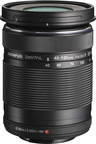Olympus - M.Zuiko Digital ED 40-150mm f/4.0-5.6 R Telephoto Zoom Lens for Most Micro Four Thirds Cameras - Black - Larger Front