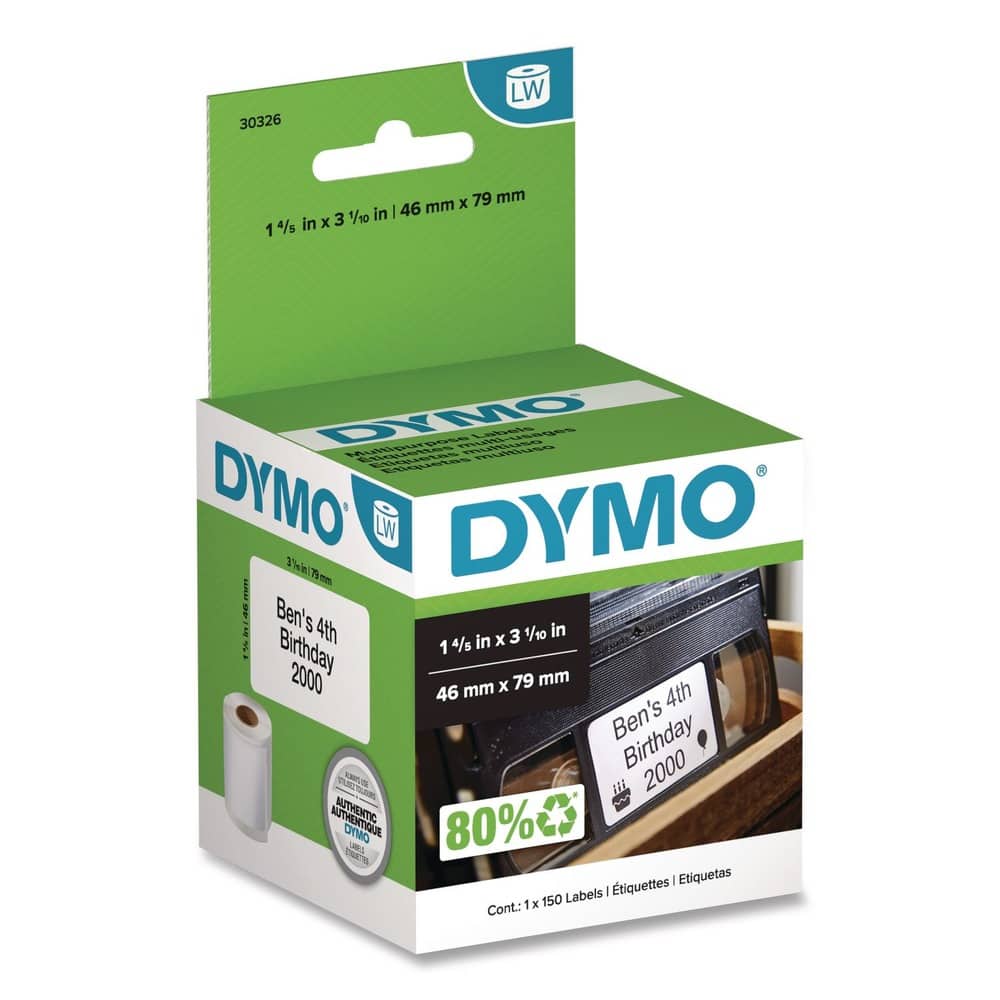 DYMO - 30326 1.8 in. x 3.1 in. LabelWriter VHS Top Labels - (1 Roll/Box) - White