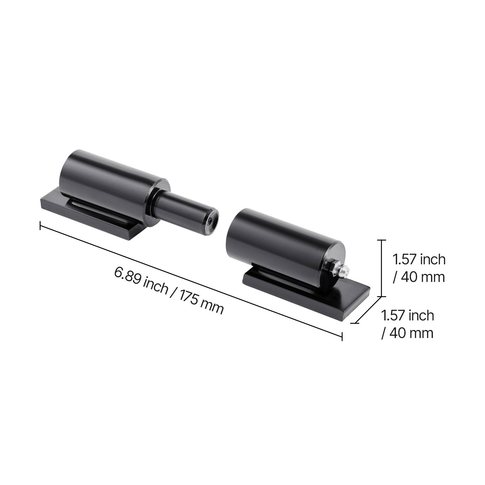 6.89 inch / 175 mm, 1.57 inch / 40 mm, 1.57 inch / 40 mm