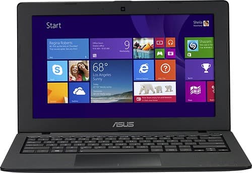 Front Standard. Asus - 11.6" Touch-Screen Laptop - Intel Celeron - 4GB Memory - 500GB Hard Drive - Black.