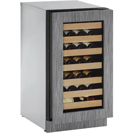 Angle. U-Line - Wine Captain 31-Bottle Built-In Wine Cooler - Custom Panel Ready.