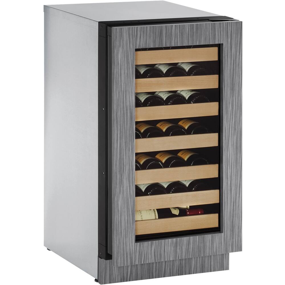 Angle. U-Line - Wine Captain 31-Bottle Built-In Wine Cooler - Custom Panel Ready.