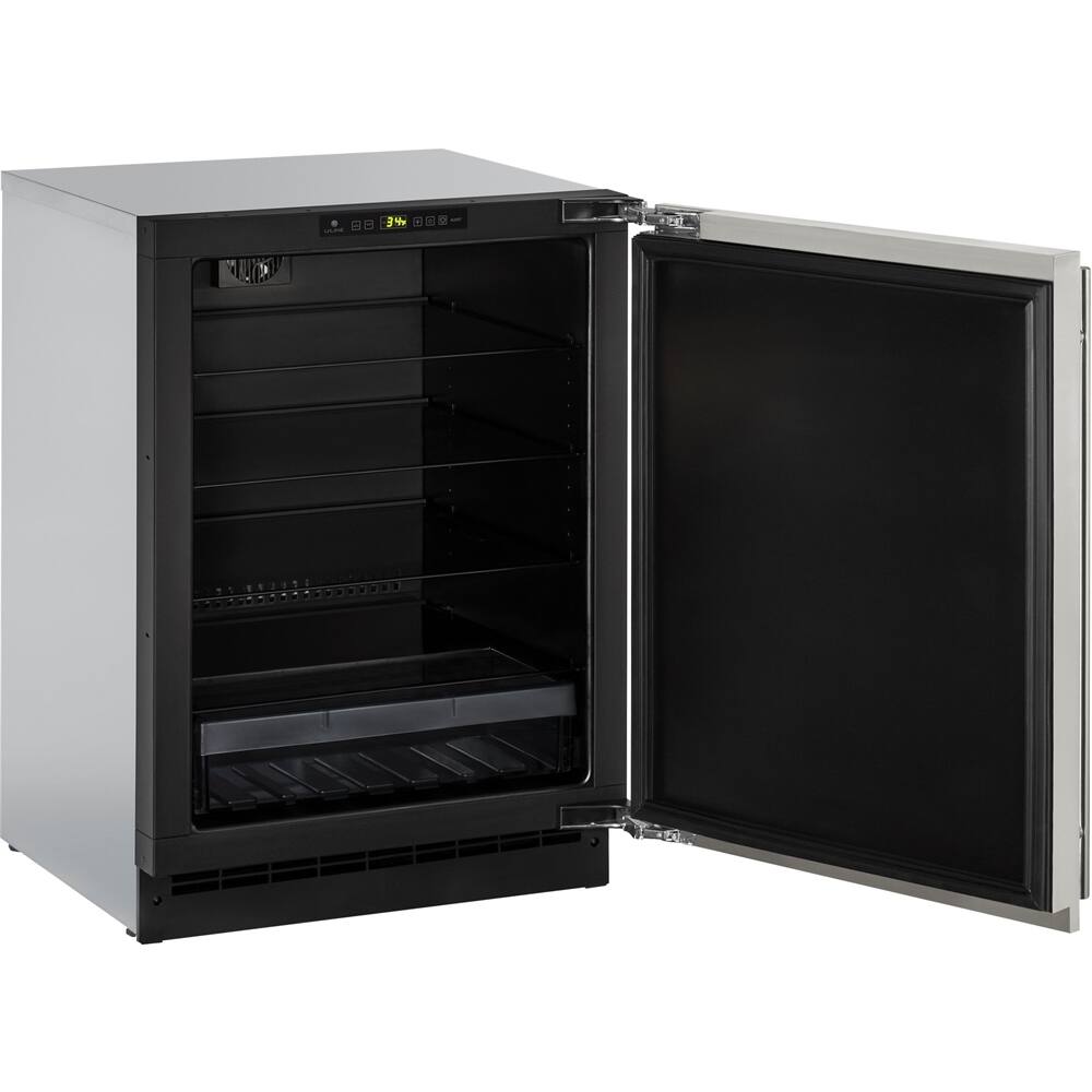 Left. U-Line - 2000 Series 4.9 Cu. Ft. Built-In Mini Fridge - Stainless Steel.