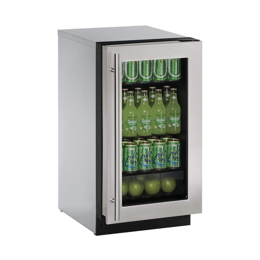 Angle. U-Line - 2000 Series 3.6 Cu. Ft. Built-In Mini Fridge - Stainless Steel.