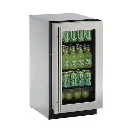 Angle. U-Line - 2000 Series 3.6 Cu. Ft. Built-In Mini Fridge - Stainless Steel.