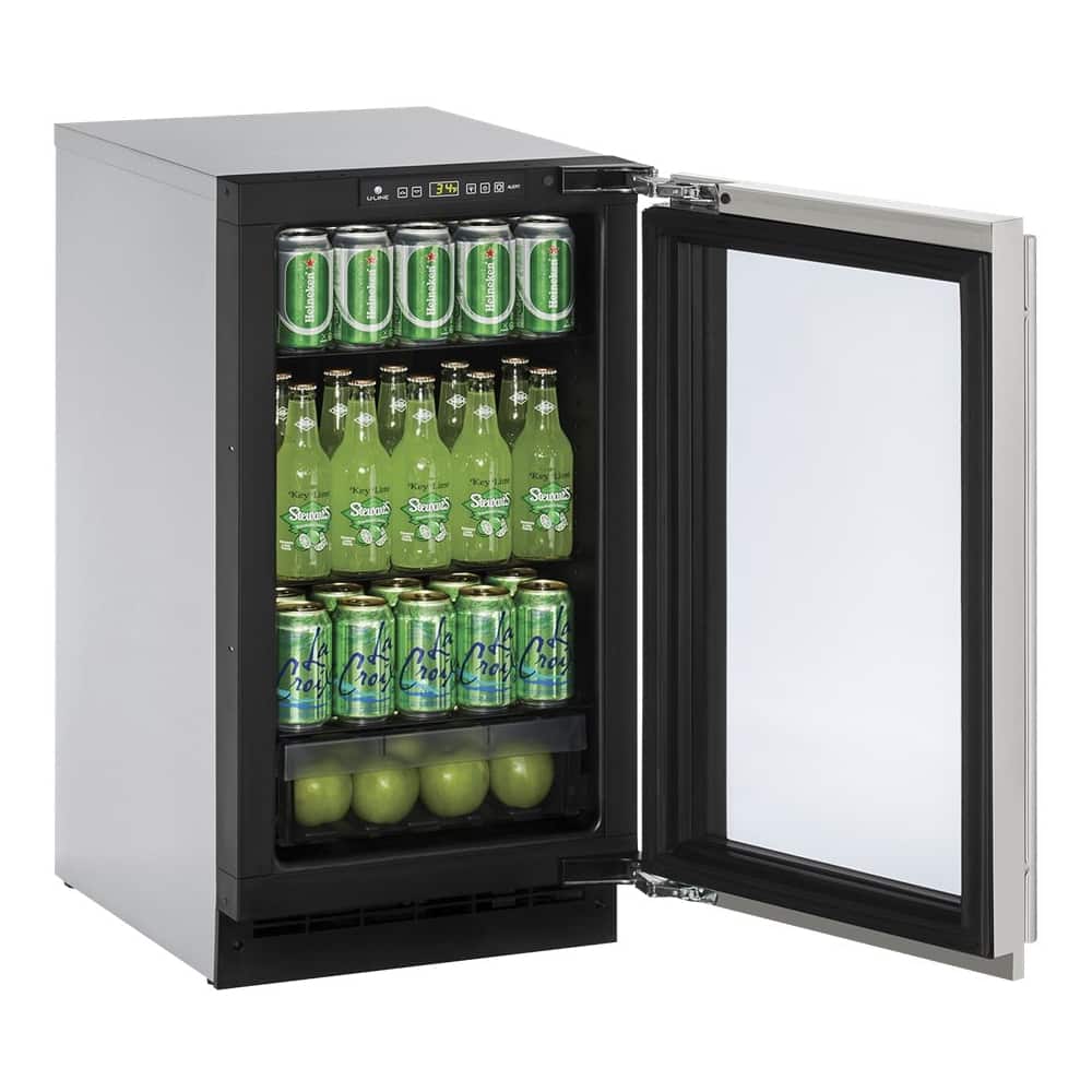 Alt View 11. U-Line - 2000 Series 3.6 Cu. Ft. Built-In Mini Fridge - Stainless Steel.