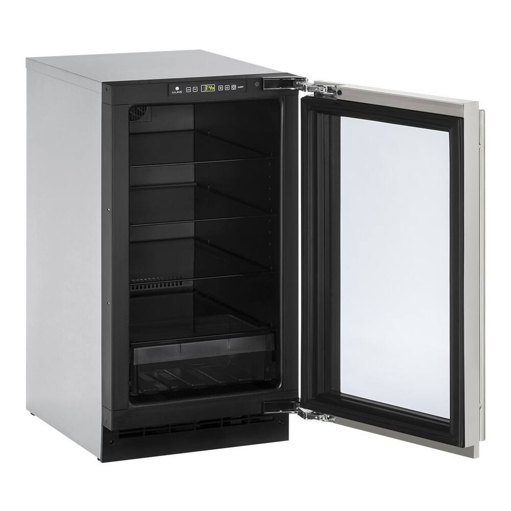 Left. U-Line - 2000 Series 3.6 Cu. Ft. Built-In Mini Fridge - Stainless Steel.