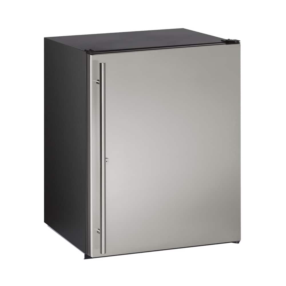 Angle. U-Line - ADA Series 5.3 Cu. Ft. Mini Fridge - Stainless solid.