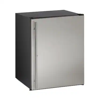 Angle. U-Line - ADA Series 5.3 Cu. Ft. Mini Fridge - Stainless solid.