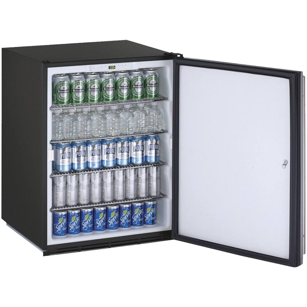 Left. U-Line - ADA Series 5.3 Cu. Ft. Mini Fridge - Stainless solid.