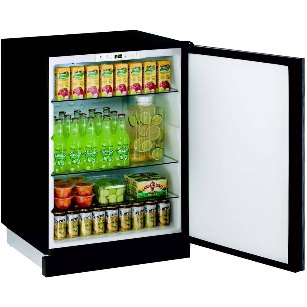 Left View: U-Line - 1000 Series 5.2 Cu. Ft. Built-In Mini Fridge - Black