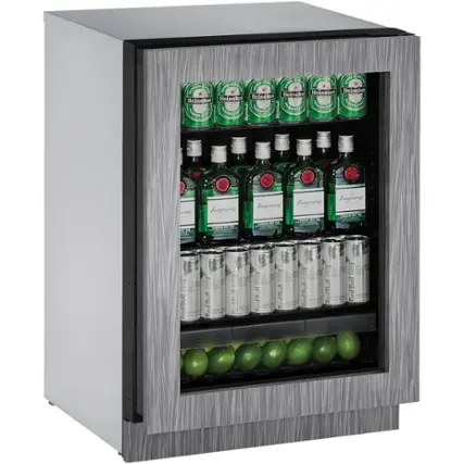 Angle. U-Line - 2000 Series 4.9 Cu. Ft. Built-In Mini Fridge - Custom Panel Ready.