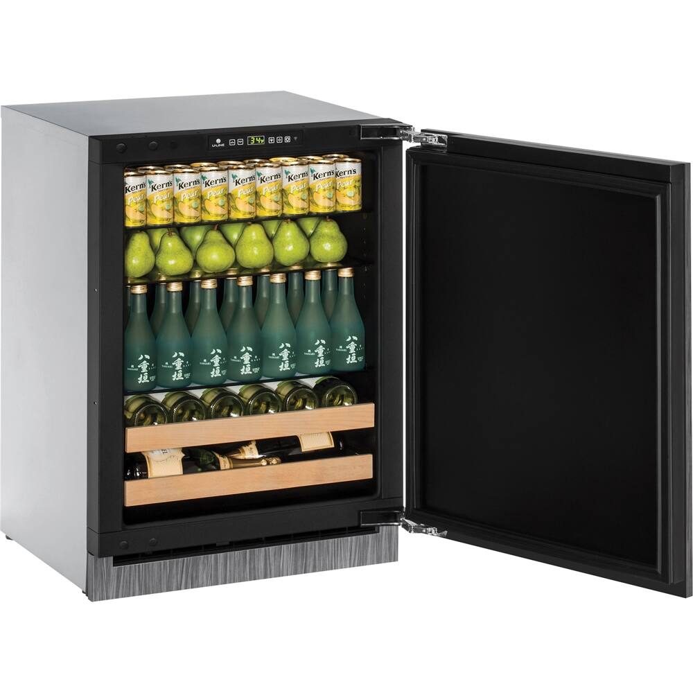 Left. U-Line - 2000 Series 10-Bottle Built-In Wine Refrigerator - Custom Panel Ready.