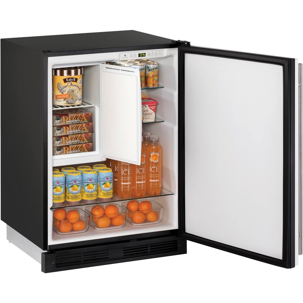 Left View: U-Line - 1000 Series 5.7 Cu. Ft. Built-In Mini Fridge - White